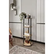 Hanah Home Polica za knjige Bookcase 4 Floors Round, Hrast
