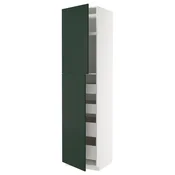 METOD/MAXIMERA Visoka omara z 2 vrati/4 predali, bela/Havstorp globoka zelena, 60x60x240 cm