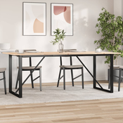 Blagovaonski stol O-oblika 200x100x75 cm od borovine i celik