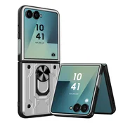 AVIZAR Zaščitni ovitek za Samsung Galaxy Z Flip 7 proti udarcem z nosilcem za magnetni prstan, Siva, (5000011242)