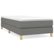 Vidaxl Posteljni okvir z vzmetmi temno siv 100x200 cm blago