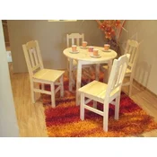eoshop Jedilna miza okrogla 80 cm iz masivnega bora (barva lesa: oreh)