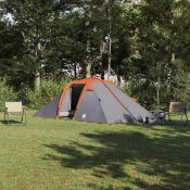 vidaXL Šotor s streho Drugo Siva in oranžna in črna 510 x 240 x 156 cm