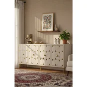 Hanah Home komoda Moka 150, 150 cm, bela / travertin / zlatna