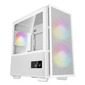 Računalniško ohišje DeepCool CH360 Digital, Micro-ATX, ARGB, LCD, kaljeno steklo, belo