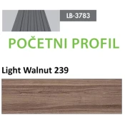 Profil Zidni MDF Pocetni LB-3783-A Light Walnut (239) 2800x26x12mm ( 026-101 )