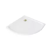 Mexen Flat polkrožni slim tuš 70 x 70 cm, bel, sifon zlati - 41107070G