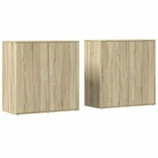Vidaxl Komoda 2 kosa sonoma hrast 79x38x80 cm inženirski les
