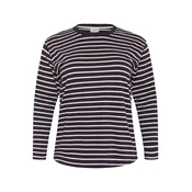 KAFFE CURVE Majica Winni temno liila/bela