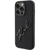 KARL LAGERFELD Karl Lagerfeld Silikonsko ohišje Karl Script - iPhone 15 Pro (črno)