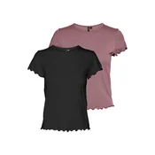 VERO MODA Majica VMBARBARA  staro roza / črna