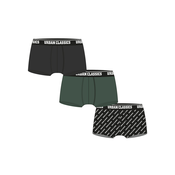 Boxer Shorts 3-Pack Dark Green+Black+Branded Aop