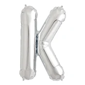 shumee Folija balon s črko k, 40 cm, srebrn, dekoracija za rojstni dan