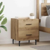 Vidaxl Nočna omarica s predalom 2 pcs artisan hrast 40 x 35 x 47.5 cm