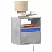 Vidaxl vidaXL Stenske TV omarice z LED osvetlitvijo, 2 kosa, betonsko sive, 41x31x45 cm