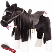 Götz črni poni Max za česanje in jahanje za lutke 50cm