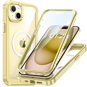 Overboard Ovitek za iPhone 15, oklepni, polna zaščita 360° za MagSafe, zaščitno steklo za zaslon, rumeno