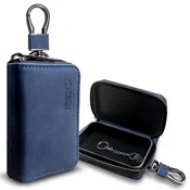 FARADAYA TECH-PROTECT KLR300 POUCH KEYLESS RFID SIGNAL BLOCKER CASE NAVY BLUE
