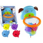 slomart LEAN TOYS Igrača za kopanje mini košarka s kužkom in gumijastimi ribicami