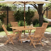 vidaXL Vrtni set 5 kos Rjava 110 x 110 x 75 cm Trden tikov les