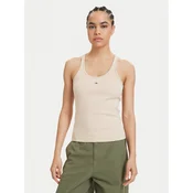 Tommy Jeans Top Racerback DW0DW22264 Svetlo bež Slim Fit