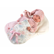 Llorens 84450 NEW BORN - realistična lutka za bebe sa zvukom i tijelom od mekane tkanine 44 cm