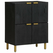 vidaXL Komoda črn 60x33x75 cm inženirski les