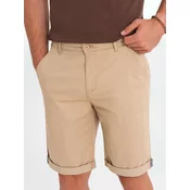 Ombre Classic mens chino shorts with rolled up leg - beige