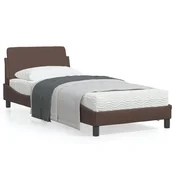 shumee vidaXL Posteljni okvir z vzglavjem rjav 80x200 cm umetno usnje