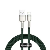 Polnilni in podatkovni USB-A v Lightning kabel Baseus Cafule Series Metal - 480Mbps - 2.4A - 1m - green