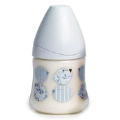 Suavinex Wide Mouth Baby Bottle with 3-Position Teat, Blue Latex, 150ml