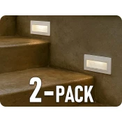 V-TAC Zunanja LED vgradna pravokotna stopniščna svetilka, 3W, IP65/2-PACK!