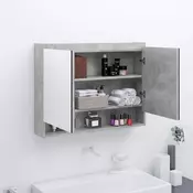 Kupaonski ormarić s ogledalom 80 x 15 x 60 cm MDF boja betona