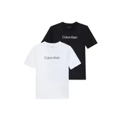 Calvin Klein Jeans Majica INSTITUTIONAL črna / bela