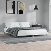 Okvir za krevet visoki sjaj bijeli 220x200 cm konstruirano drvo