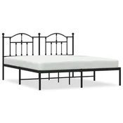 Vidaxl Kovinski posteljni okvir z vzglavjem črn 183x213 cm