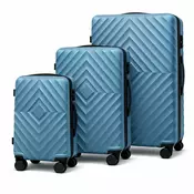 Set kofera 3u1 u svetlo plavoj boji - Chevron dezen