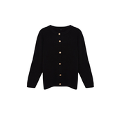 Trendyol Curve Black Crew Neck Buttoned Knitwear Cardigan
