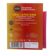 EXS Oral Latex Dams Flavoured Strawberry 1pc