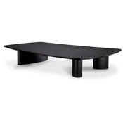 Casa Padrino luxury coffee table black gray 185 x 120 x H. 30 cm - Solid wood living room table with slightly curved table top - Living room furniture - Luxury furniture - Luxury furnishings