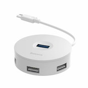 Hub USB-C 4w1 Baseus 15cm Bialy