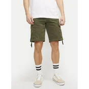 Jack & Jones Kratke hlače iz tkanine Cole 12253122 Zelena Loose Fit