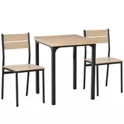 Homestar Jedilna miza komplet 3-delni 60x60x76 cm črna