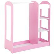 Kinder home Deciji stalak za odecu sa ogledalom kinder home - deciji otvoreni orman sa policama i vešalicama, roze ( AT-DC-2108-P )