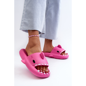 Womens lightweight foam slippers with shark motif Fuchsia Kasila