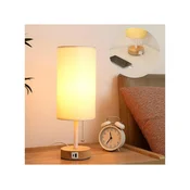 Brilagi - Stona lampa sa USB prikljuckom TABLON 1xE27/25W/230V hrast/bela/krem