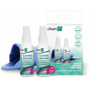 CLEAN IT Raztopina za čiščenje prenosnih računalnikov z robčkom, 2x30ml