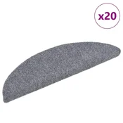 Vidaxl Preproge za stopnice samolepilne 20 kosov 56x17x3 cm svetlo sive polkrožne