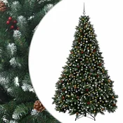 Vidaxl Umjetno božično drevo z okrasnimi kroglami 270 cm 300 LED