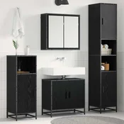 vidaXL Komplet pohištva za kopalnico 3 pcs Črni hrast 65 x 33 x 60 cm